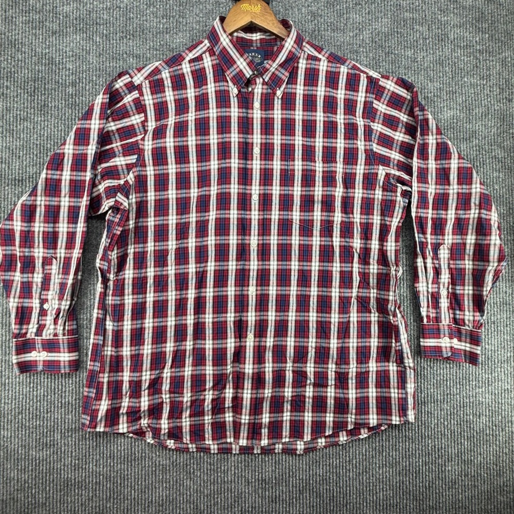 Eagle‎ Shirtmakers Button Down Mens 2XL Plaid Excellent Non-Iron Stretch Collar